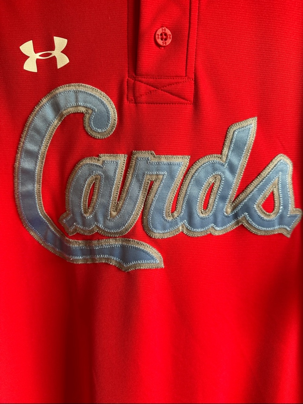 Under Armour St. Louis Cardinals “Cards” Two button Red Baseball Jersey Red L